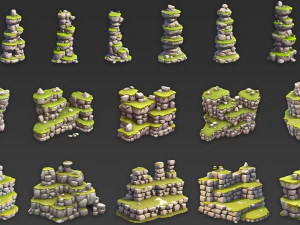 80 Fantasy Stone Rock Cliff Game Asset CG Textures