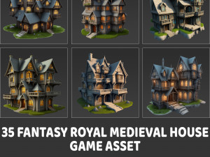 35 Fantasy Royal Medieval House Game Asset CG テクスチャ