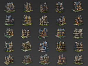 35 Fantasy Royal Medieval House Game Asset CG Текстури