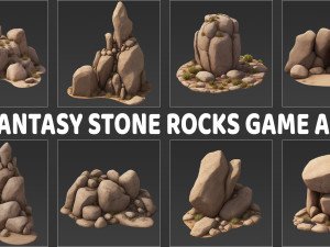 112 Fantasy Stone Rocks Game Asset CG टेक्स्चर्स