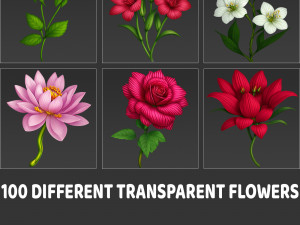 100 Different Transparent Flowers CG टेक्स्चर्स
