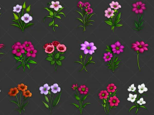 100 Different Transparent Flowers CG Textures