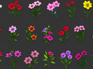 100 Different Transparent Flowers CG Textures