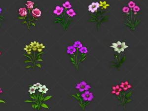 100 Different Transparent Flowers CG Textures