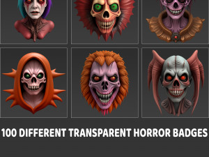100 Fantasy Horror Badge Game Assets CG टेक्स्चर्स