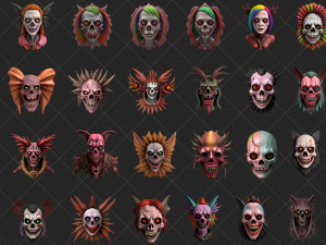 100 Fantasy Horror Badge Game Assets CG 纹理