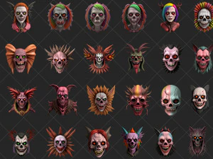 100 risorse di gioco di badge fantasy horror CG Textures