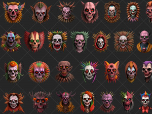 100 Fantasy Horror Badge Game Assets CG 纹理