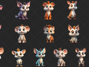 100 Fantasy Cute Animal 2D Game Asset CG Textures