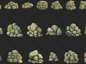 100 Stone Rock 2D Game Asset CG Texturen