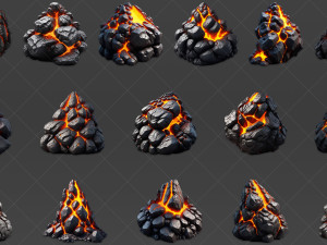 70 Lava Magma Stone Rocks Game Asset CG Textures