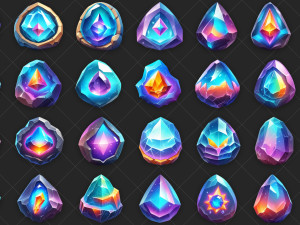 100 Fantasy Magical Gem Stone Rock Game Asset CG Textures