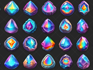 100 Fantasy Magical Gem Stone Rock Game Asset CG Textures