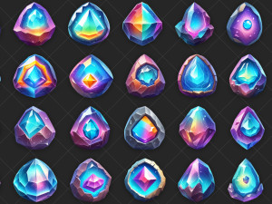 100 Fantasy Magical Gem Stone Rock Game Asset CG Textures