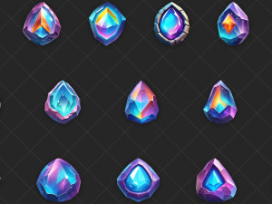 100 Fantasy Magical Gem Stone Rock Game Asset CG Textures