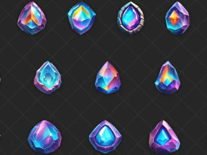 100 Fantasy Magical Gem Stone Rock Game Asset CG Textures