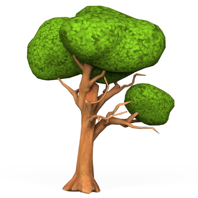 Cartoon Low Poly Tree 01 3D-Modell .c4d .max .obj .3ds .fbx .stl .blend 