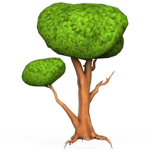 Cartoon Low Poly Tree 03 3D Model .c4d .max .obj .3ds .fbx .stl .blend 