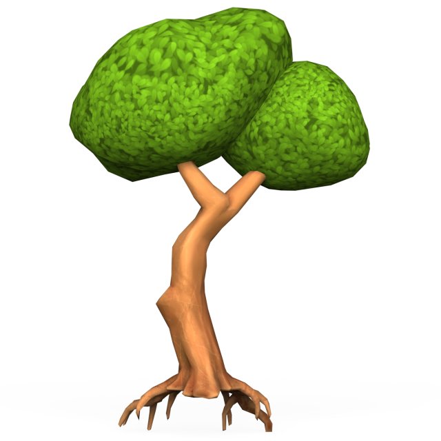 Cartoon Low Poly Tree 04 Model 3D .c4d .max .obj .3ds .fbx .stl .blend 