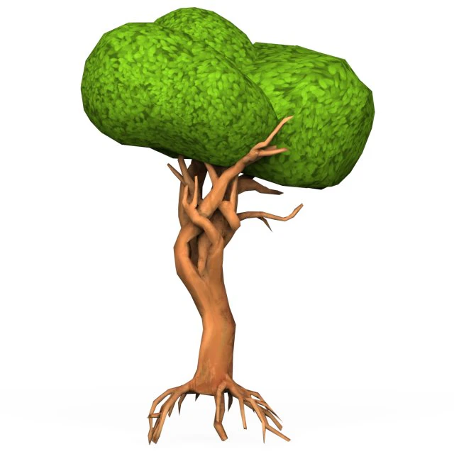 Cartoon Low Poly Tree 05 3D Model .c4d .max .obj .3ds .fbx .stl .blend 