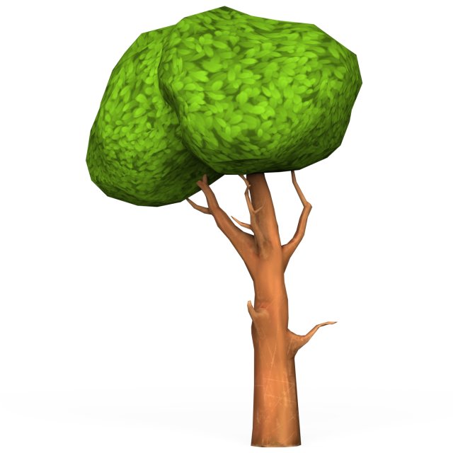 Cartoon Low Poly Tree 07 3D Модель .c4d .max .obj .3ds .fbx .stl .blend 