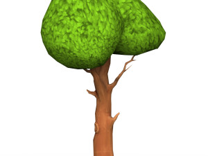 Cartoon Low Poly Tree 07 3D Модель