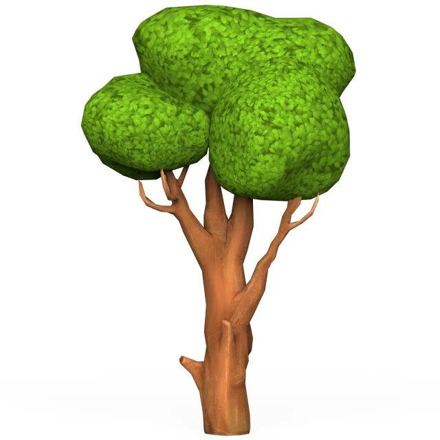 Albero a basso poli dei cartoni animati 08 Modello 3D .c4d .max .obj .3ds .fbx .stl .blend 