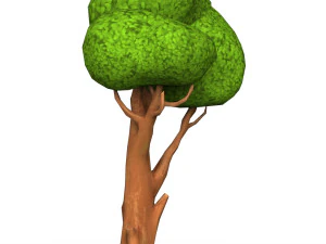 Albero a basso poli dei cartoni animati 08 Modello 3D