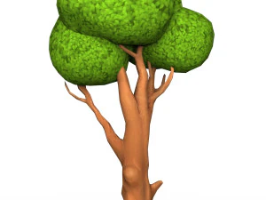 Albero a basso poli dei cartoni animati 08 Modello 3D