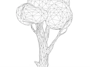 Albero a basso poli dei cartoni animati 08 Modello 3D