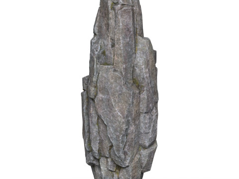 Realistic Low Poly Rock Cliff 01 3D Model