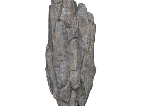 Realistic Low Poly Rock Cliff 01 3D Model