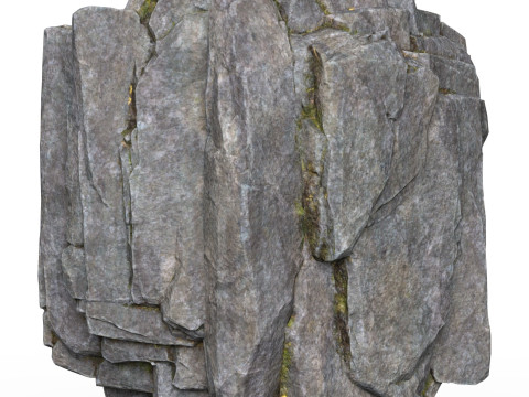 Realistic Low Poly Rock Cliff 02 Model 3D