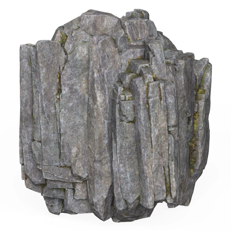 Realistic Low Poly Rock Cliff 03 3D Model .c4d .max .obj .3ds .fbx .stl .blend 