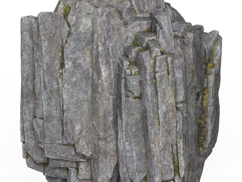 Realistic Low Poly Rock Cliff 03 Model 3D