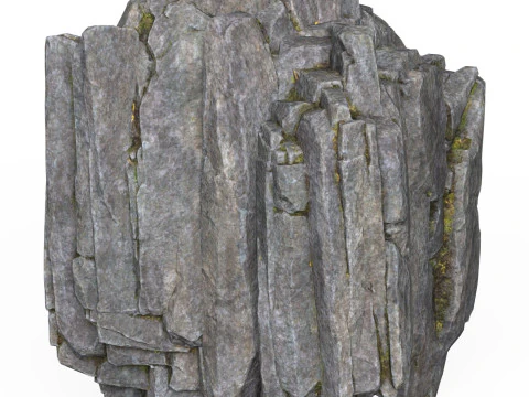 Realistische laag poly rotsklif 03 3D Model