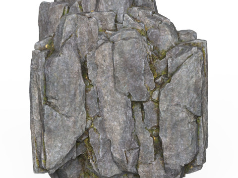Realistic Low Poly Rock Cliff 03 3Dモデル