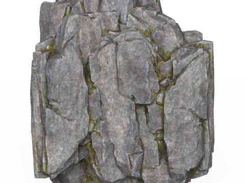 Realistic Low Poly Rock Cliff 03 3D Model