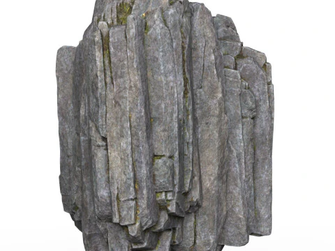 Realistic Low Poly Rock Cliff 03 3D Model
