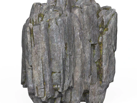 Realistic Low Poly Rock Cliff 03 3D Model
