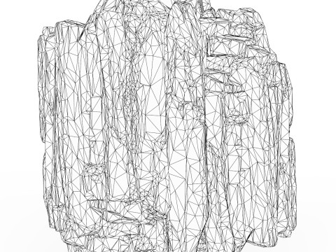 Realistic Low Poly Rock Cliff 03 3Dモデル