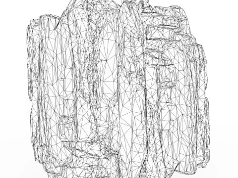 Realistic Low Poly Rock Cliff 03 3D Model