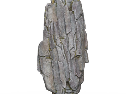 Realistic Low Poly Rock Cliff 04 3D Model