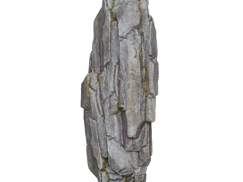 Realistic Low Poly Rock Cliff 04 3D Model