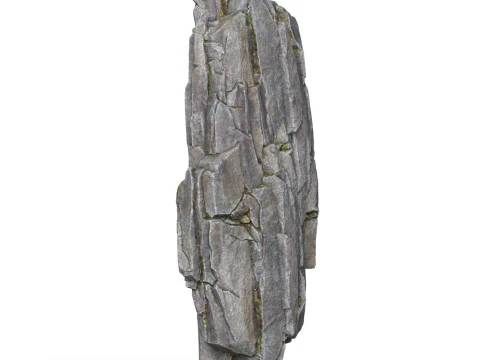 Realistic Low Poly Rock Cliff 04 3D Model