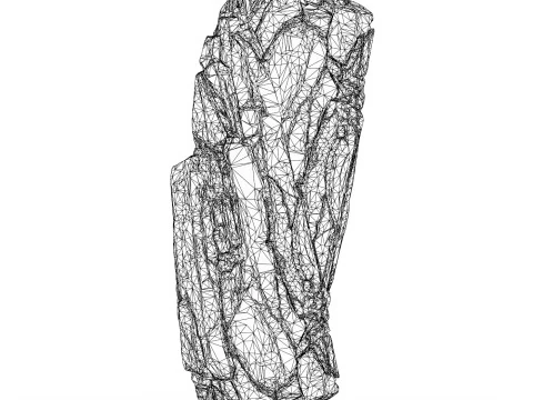 Realistic Low Poly Rock Cliff 05 3D Model