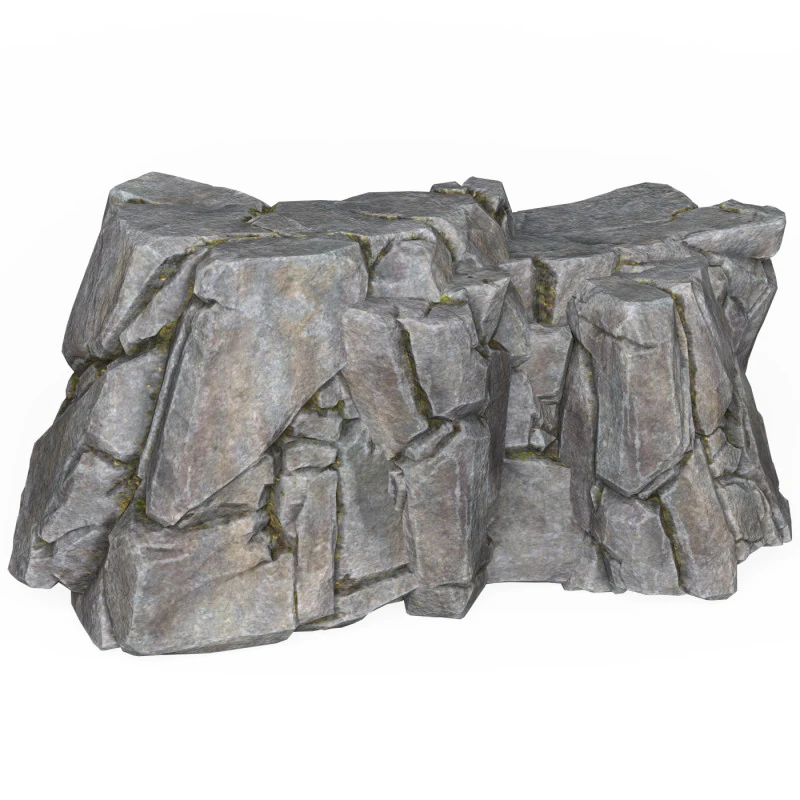 Realistic Low Poly Rock Cliff 06 3D Model .c4d .max .obj .3ds .fbx .stl .blend 