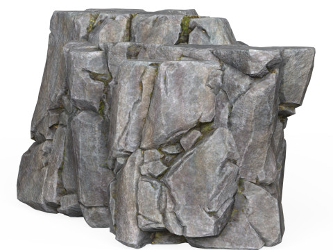 Realistic Low Poly Rock Cliff 06 Modelo 3D