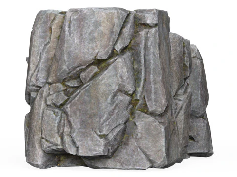 Realistic Low Poly Rock Cliff 06 3D Model