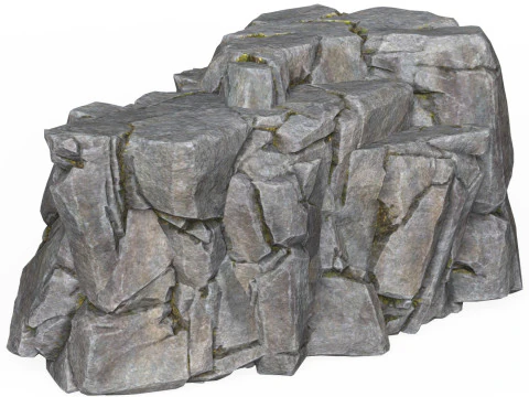Realistic Low Poly Rock Cliff 06 3D Model